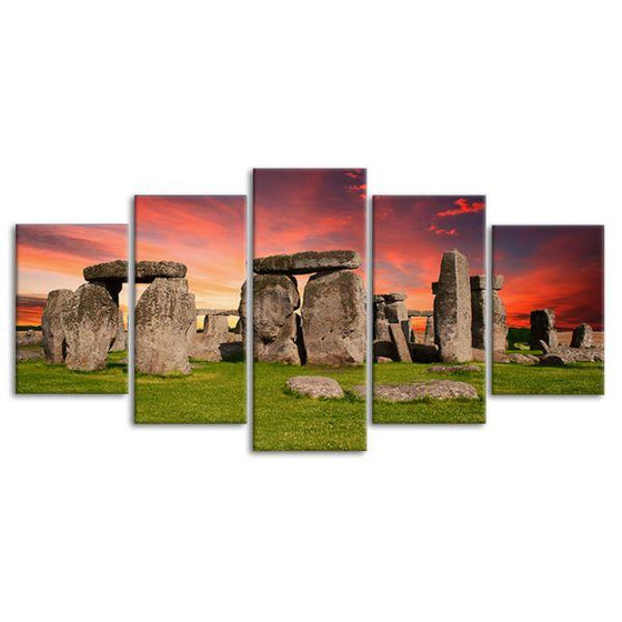 Ancient Stonehenge 5 Panels Canvas Wall Art