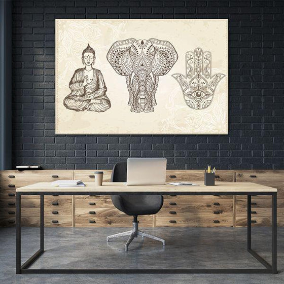 Arabic & Jewish Amulets Canvas Wall Art Office