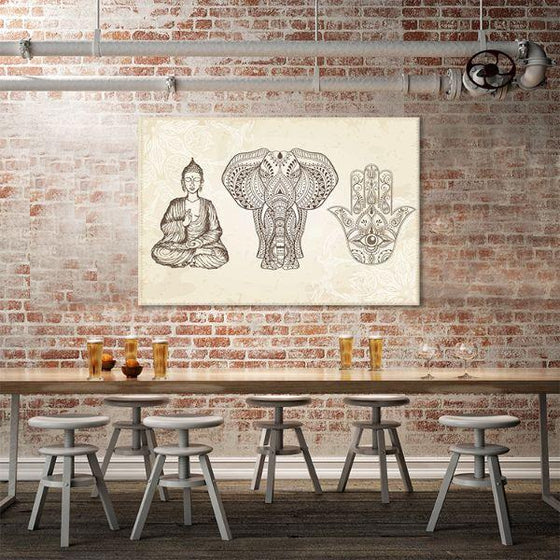 Arabic & Jewish Amulets Canvas Wall Art Print