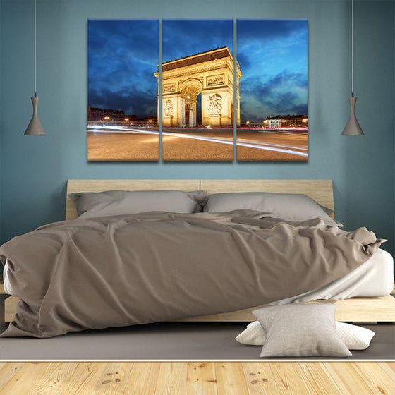 Arc De Triomphe In Paris 3-Panel Canvas Wall Art Bedroom