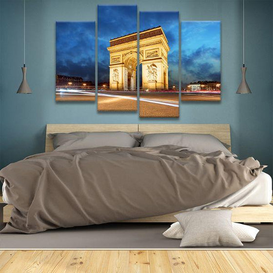 Arc De Triomphe In Paris 4-Panel Canvas Wall Art Bedroom