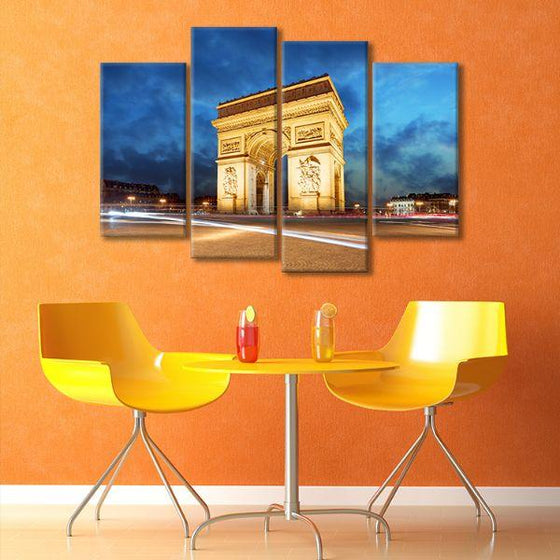 Arc De Triomphe In Paris 4-Panel Canvas Wall Art Set