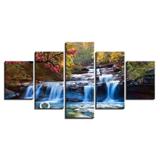 Waterfall In The Forest Canvas Wall Art