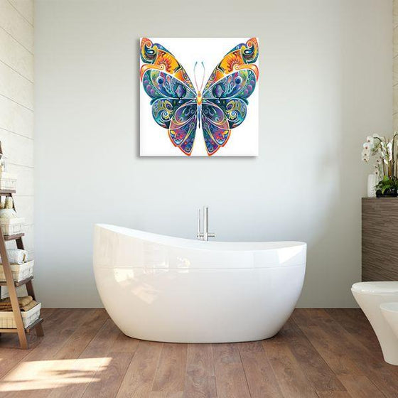 Artful Butterfly Canvas Wall Art Bathroom