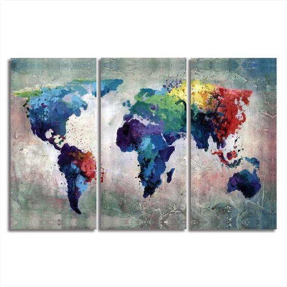 Artistic World Map Canvas Wall Art