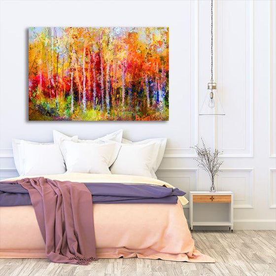 Aspen Trees Abstract Canvas Wall Art Bedroom
