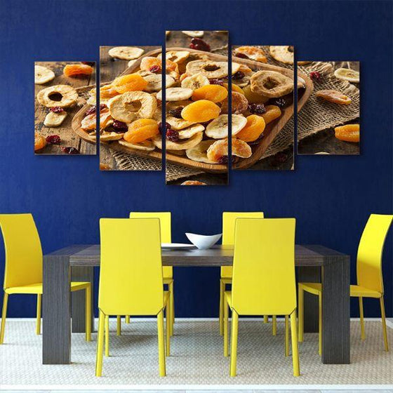 Assorted Dried Fruits 5 Panels Canvas Wall Art Dining Room