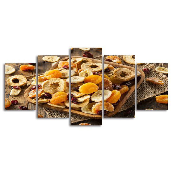 Assorted Dried Fruits 5 Panels Canvas Wall Art