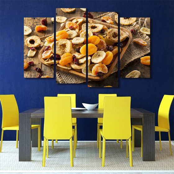 Assortment Of Dried Fruits 4-Panel Canvas Wall Art Dining Room