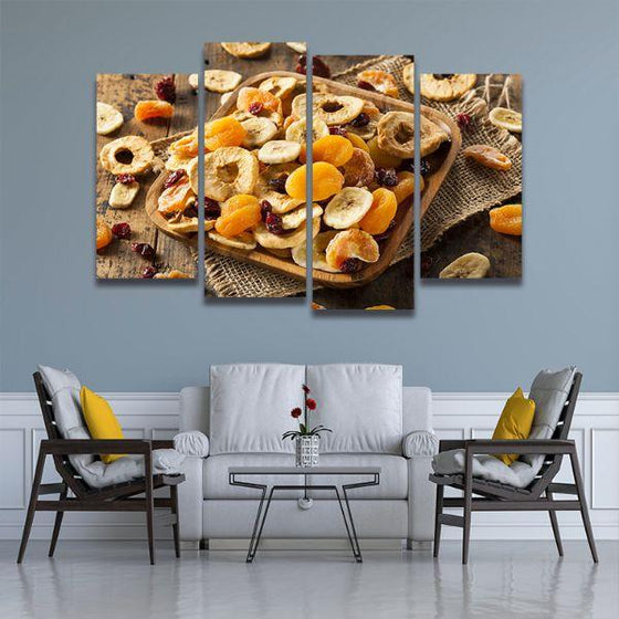 Assortment Of Dried Fruits 4-Panel Canvas Wall Art Living Room
