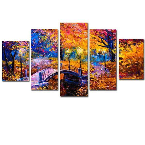 Bridge In The Woods Canvas Wall Art Prints