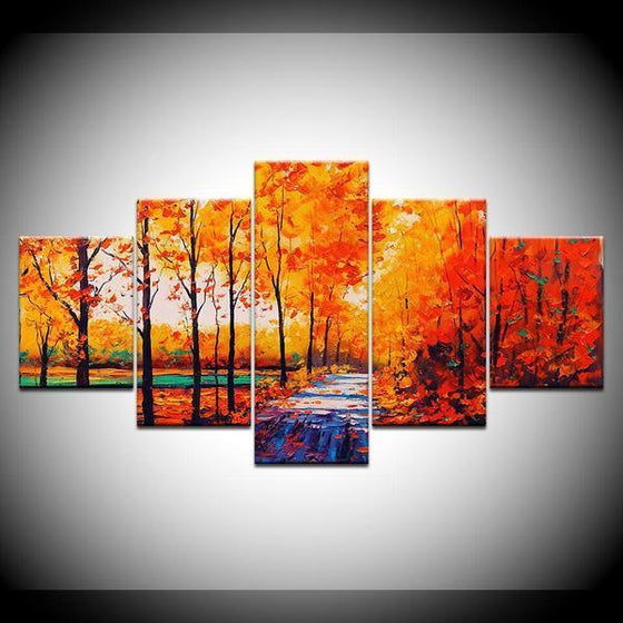Autumn Trees Walk Way Wall Art Print