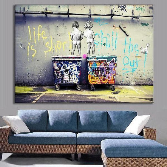 Banksy Stained Glass Canvas