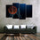 Contemporary Jump Shot 4 Panels Canvas Wall Art Living Room