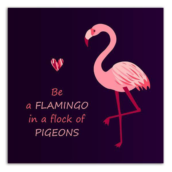 Be A Flamingo Quote Canvas Wall Art
