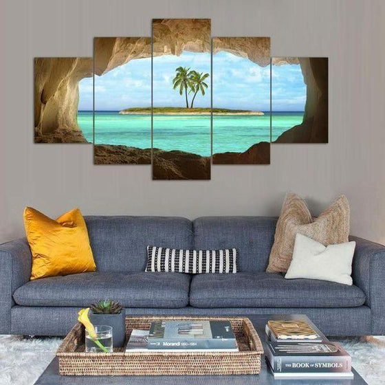 Azure Ocean Beach Canvas Wall Art Living Room