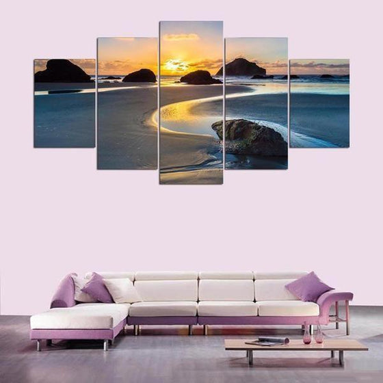 Beach Wall Art Sunset Canvas