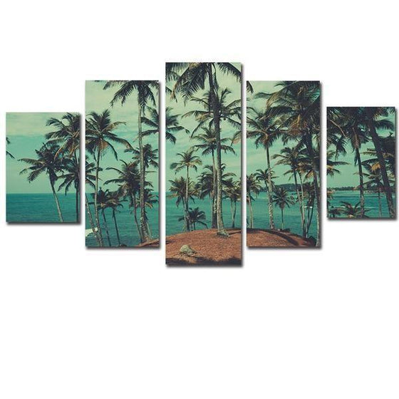 Beach Palm Trees Island Canvas Wall Art