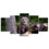 Bear Cubs In The Forest 5 Panels Canvas Wall Art