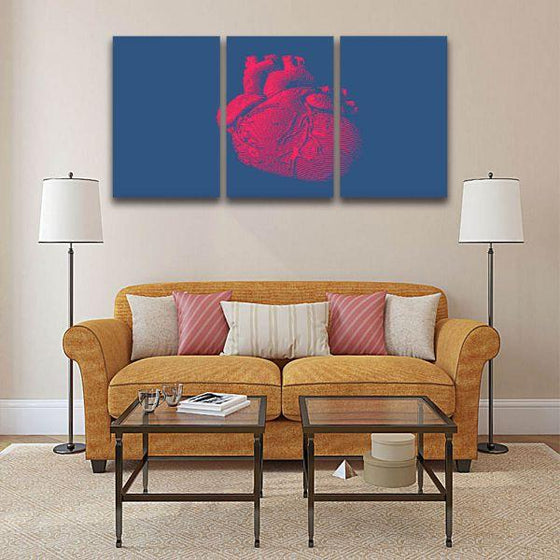 Beating Heart Canvas Wall Art Living Room