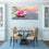 Beautiful Pink Waterlily 3-Panel Canvas Wall Art Dining Room