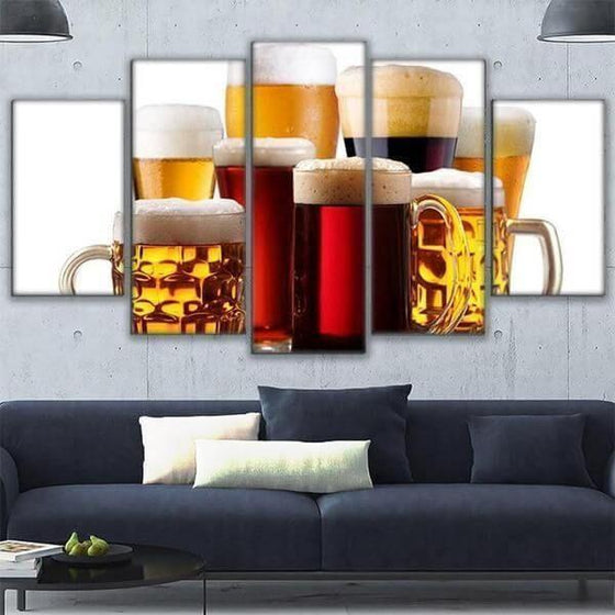 Assorted Craft Beer Canvas Wall Art Office Decor
