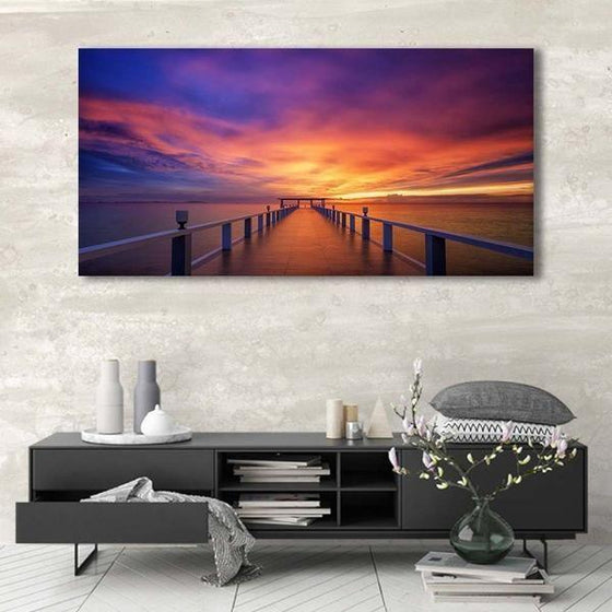 Best Bridge Sunset View Wall Art Canvas