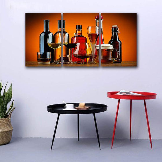 Assorted Liquor 3 Panels Canvas Wall Art Ideas