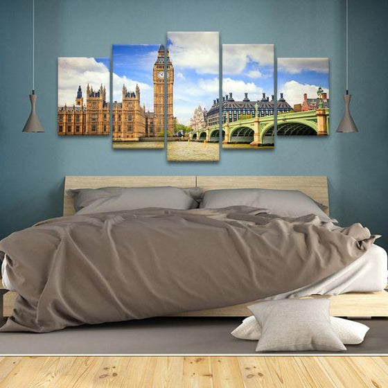 Westminster & Big Ben 5 Panels Canvas Wall Art Bedroom
