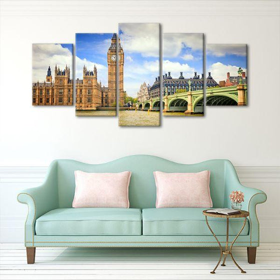 Westminster & Big Ben 5 Panels Canvas Wall Art Decor