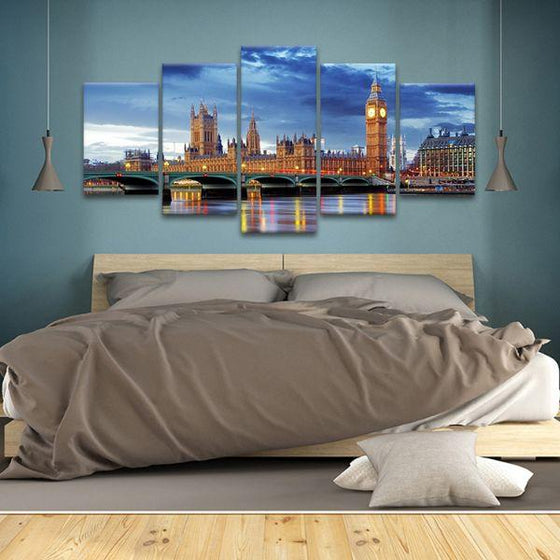 Big Ben & Westminster 5 Panels Canvas Wall Art