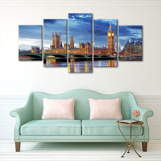 Big Ben & Westminster 5 Panels Canvas Wall Art Decor