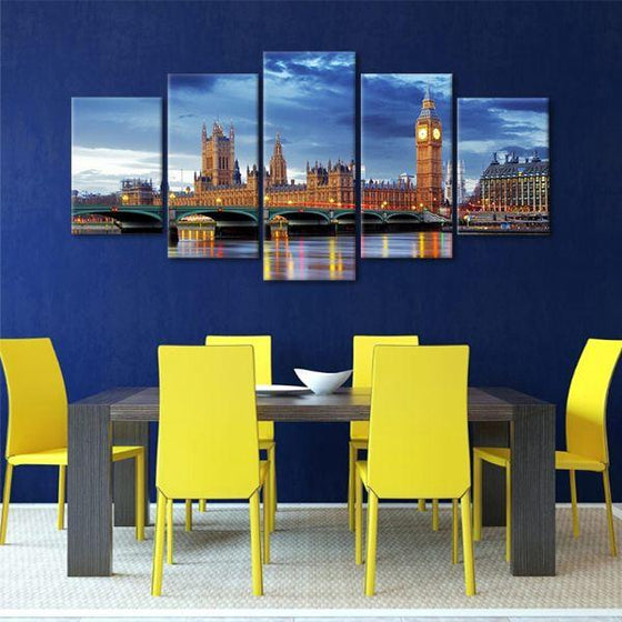 Big Ben & Westminster 5 Panels Canvas Wall Art Dining Room