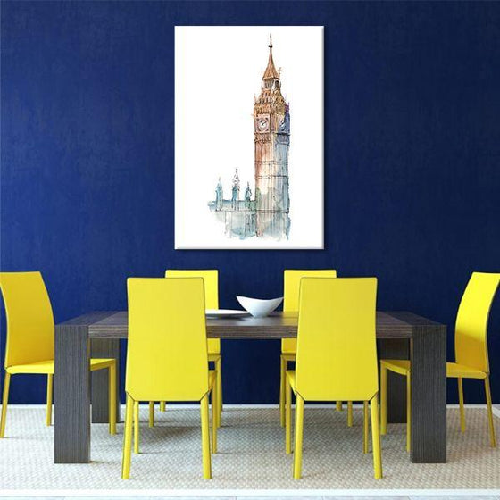 Big Ben Tower Contemporary Canvas Wall Art Dining Room