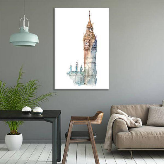 Big Ben Tower Contemporary Canvas Wall Art Print