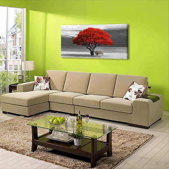 Big Old Red Tree Canvas Wall Art Living Room
