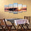Birds Flying At Sunset 5 Panels Canvas Wall Art Dining Room