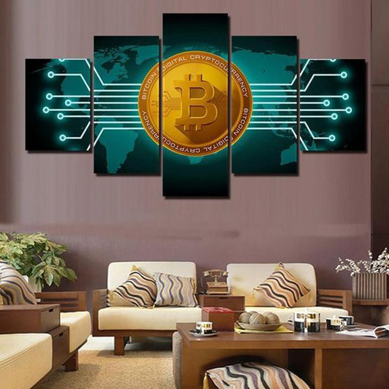 Bitcoin World Map Canvas Wall Art Ideas