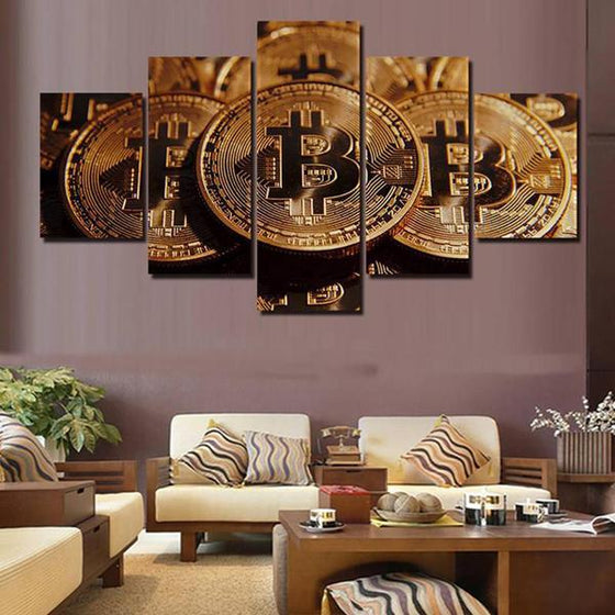 Bitcoins Canvas Wall Art Living Room