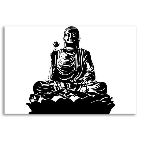 Black & White Buddha Canvas Wall Art