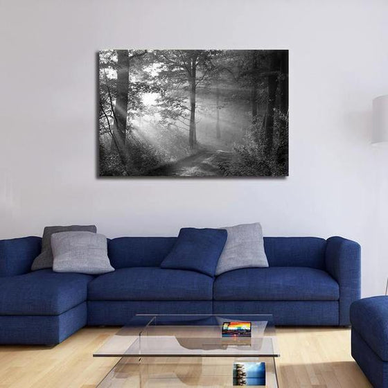 Black And White Forest Wall Art Living Room