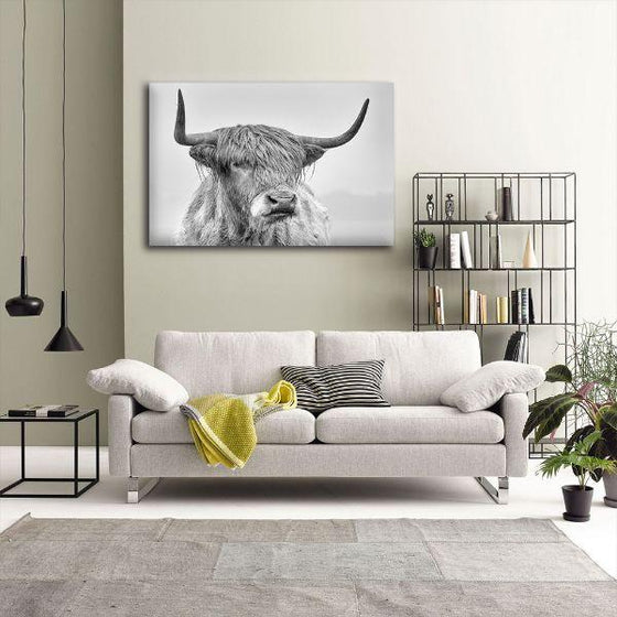 Black And White Highland Cow Canvas Wall Art Ideas
