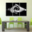 Black & White Holding Hands 3-Panel Canvas Wall Art Dining Room