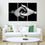 Black & White Holding Hands 3-Panel Canvas Wall Art Living Room