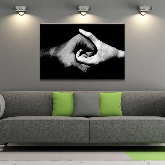 Black & White Holding Hands Canvas Wall Art Decor