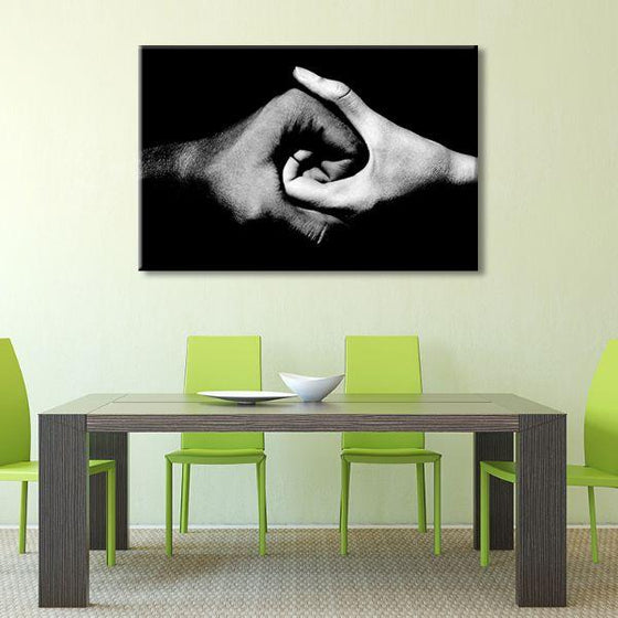 Black & White Holding Hands Canvas Wall Art Dining Room
