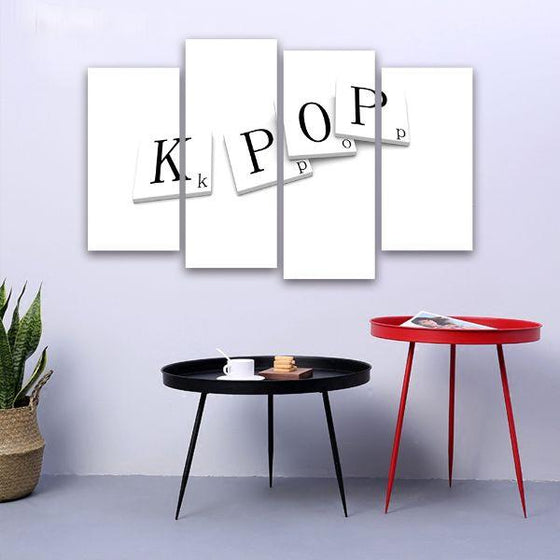 Black & White K-Pop Tiles Canvas Wall Art Decor