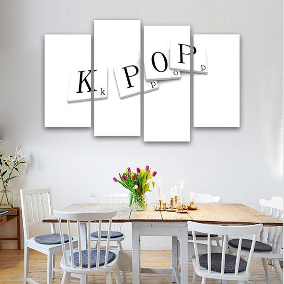 Black & White K-Pop Tiles Canvas Wall Art Dining Room
