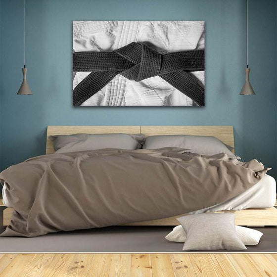 Black & White Karate Belt Canvas Wall Art Bedroom