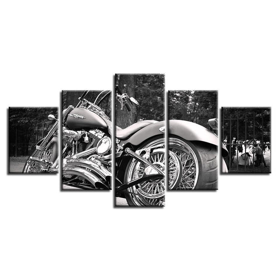 Black And White Motorcycle Canvas Wall Art Prints